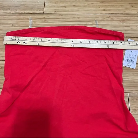 NWT wild fable Strapless Rose Red Bubble-Hem Babydoll Mini Dress- Size Medium - Picture 6 of 9